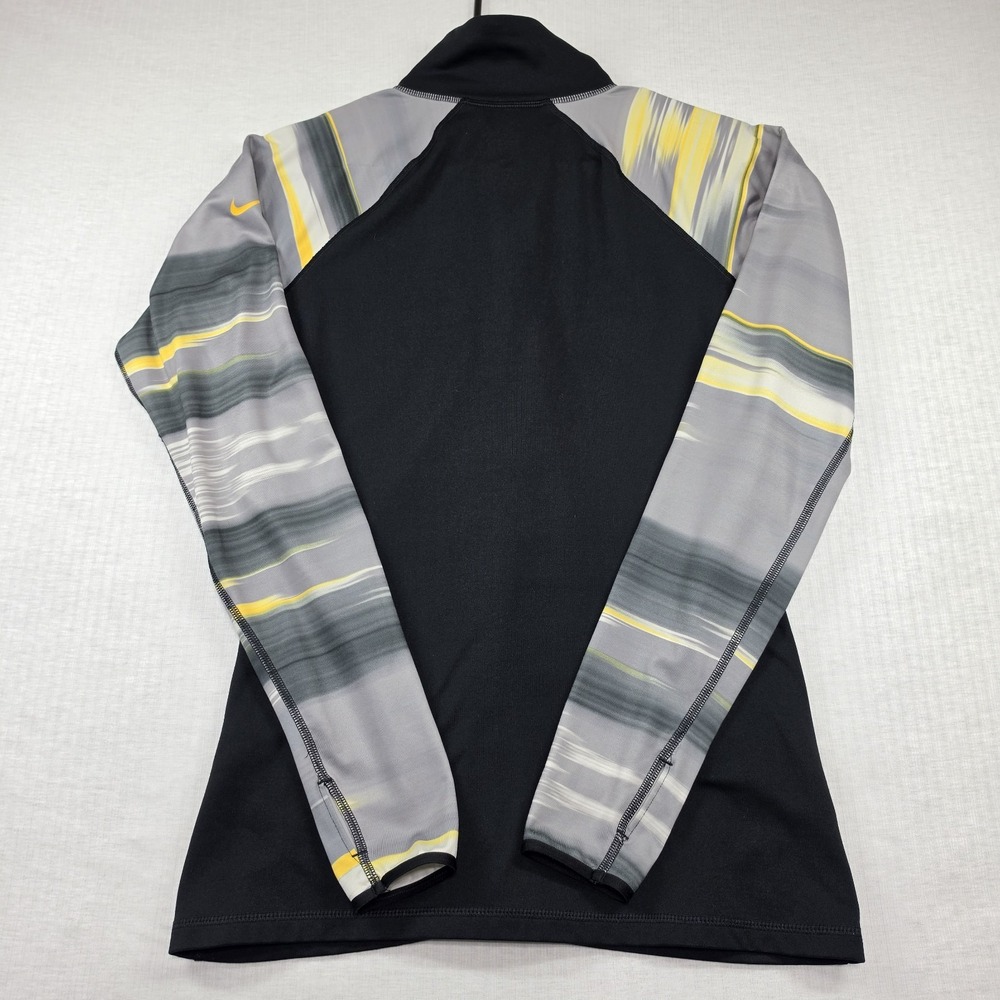 Nike Pro Black Grey Yellow Livestrong 1/4 Zip Long Sleeve L Athleisure Athletic - Picture 8 of 11